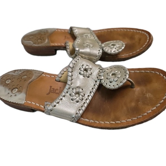 Jack Rogers Shoes - Jack Rogers Platinum Hamptons Sandals Size 7M